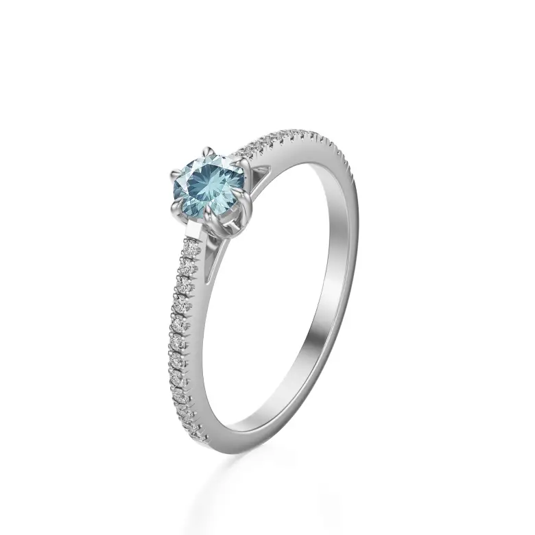 Pierścionek białe złoto z akwamarynem AJPZ_028 Pierścionek białe złoto z akwamarynem AJPZ_028